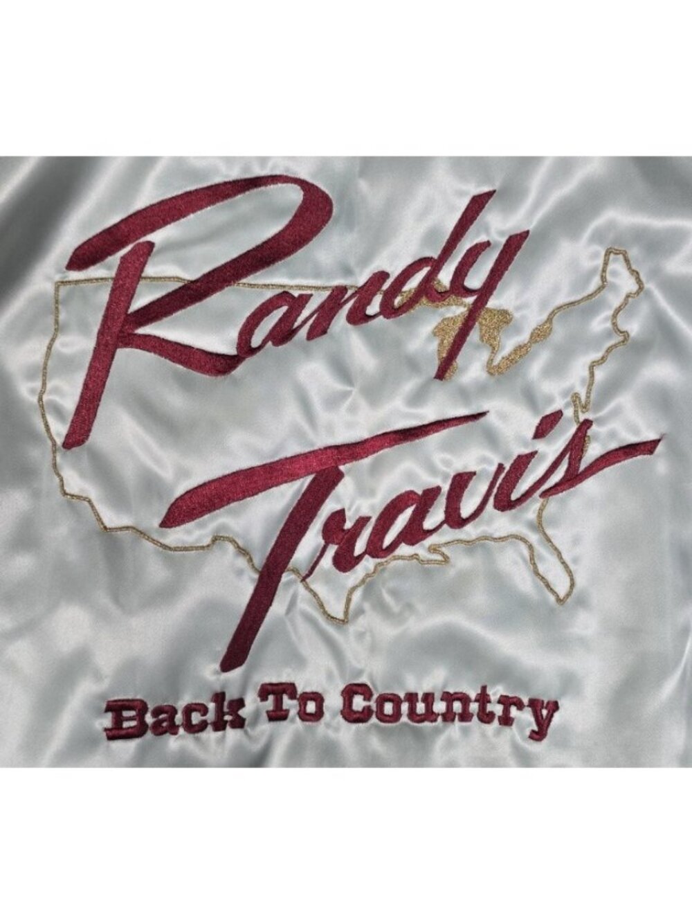 Randy Travis Vtg Back to Country Satin Snap Tour Jacket USA Taylor Made Men's M - Picture 2 of 16